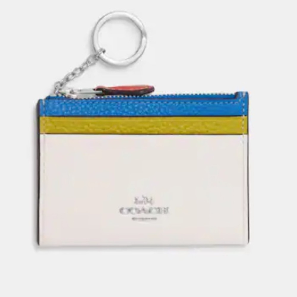 Coach Color Block Leather Mini Skinny ID Case